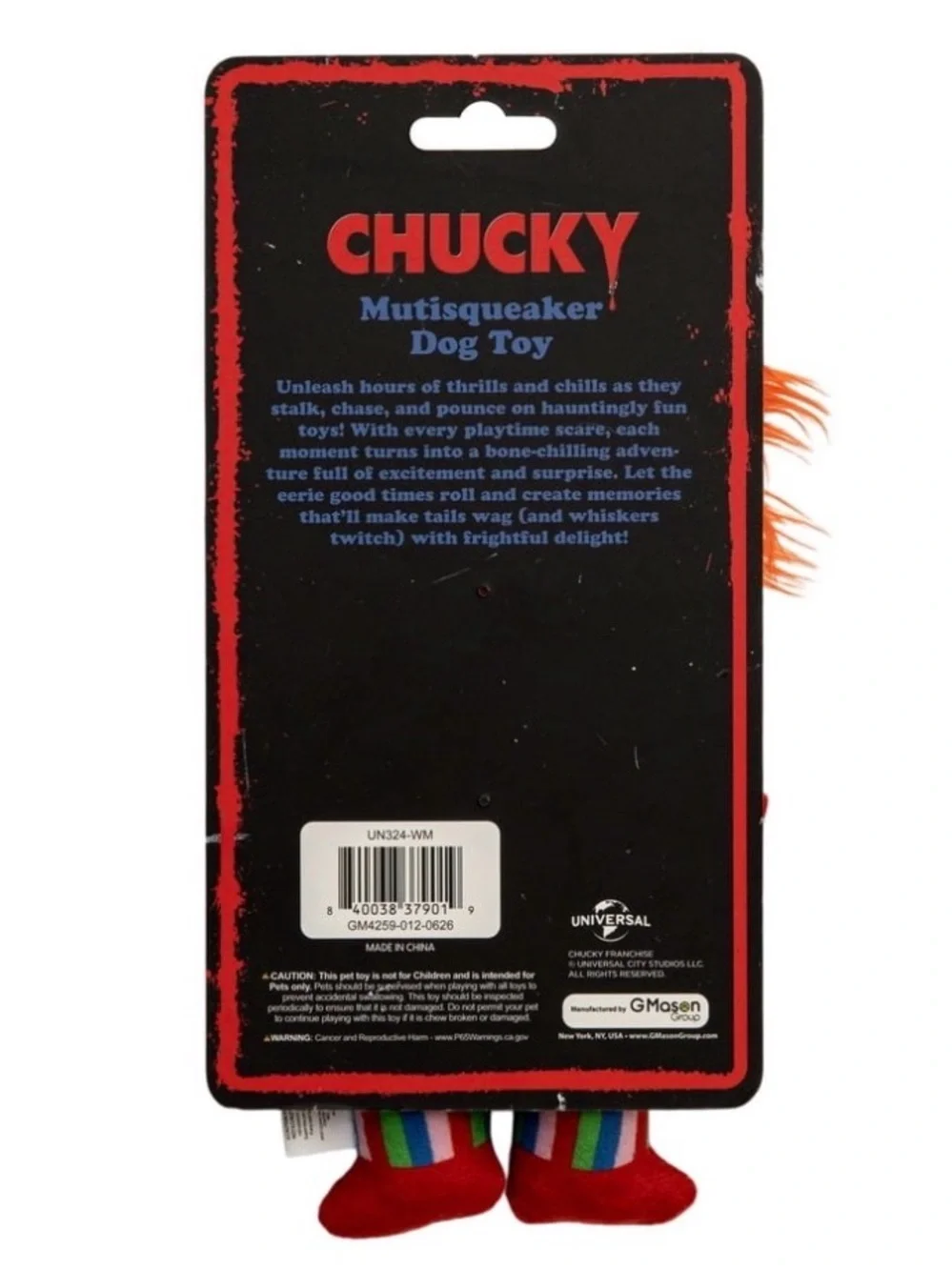 NWT Chucky Good Guys Horror Plush Squeaker Crinkle Dog Toy Halloween